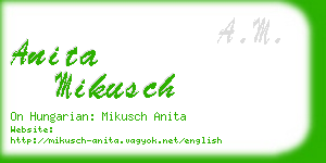 anita mikusch business card